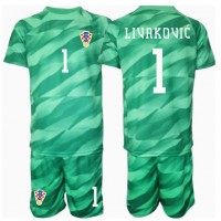 Dětský Fotbalový dres Chorvatsko Dominik Livakovic #1 Brankářské ME 2024 Venkovní Krátký Rukáv (+ trenýrky)